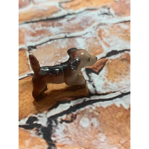 Vintage Tiny Puppy Dog Figurine Decor Collectible 1" Brown Walking Cute EUC - Picture 3 of 5